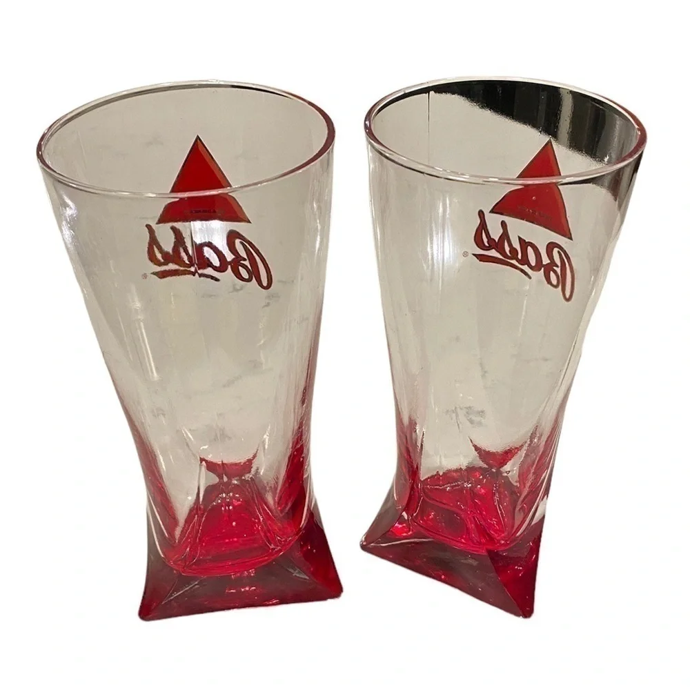 BASS ALE Beer Glasses Red Triangle Bottom English Bar Decor British Barware